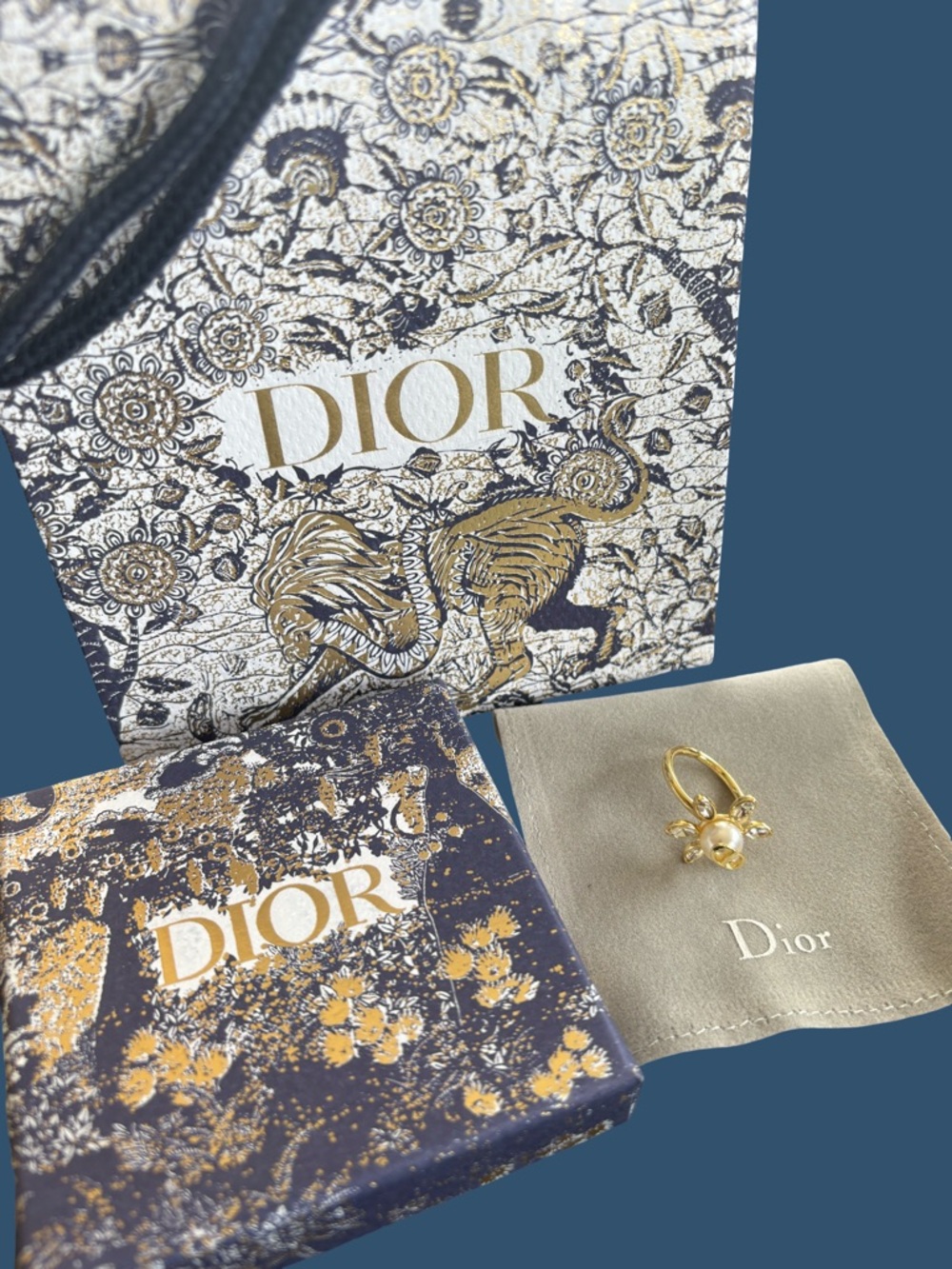 Dior Gold Pearl Blossom Ring